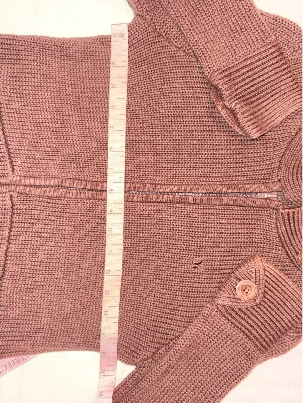 Vintage Hurley Sweater Womens M Brown Chunky Knit Full Zip Hooded Cardigan Y2K